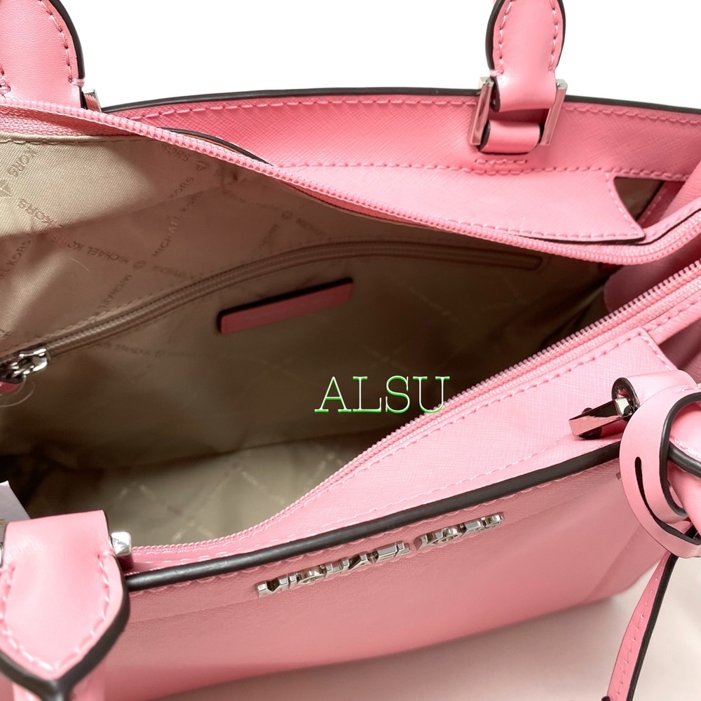 Michael Kors Rainer Medium Leather Satchel Pink - Picture 9 of 11